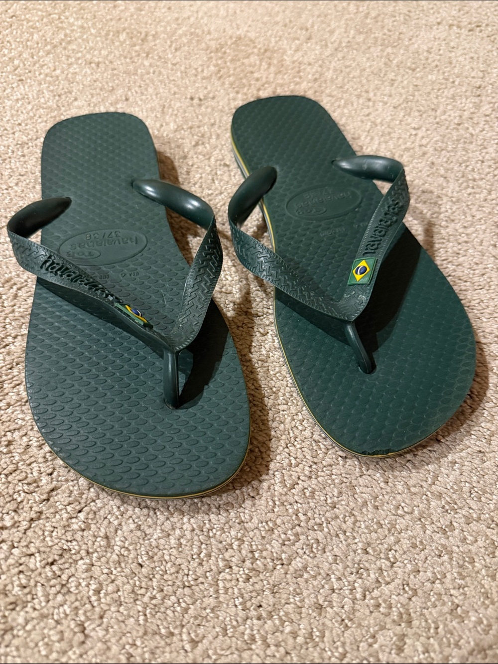 Havaianas Dark Green Brazilian Flag Flip Flops